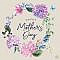Happy mother's day image with illustration of wreath with flowers.