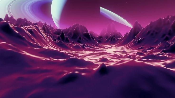 Flying in space over a deserted uncharted planet