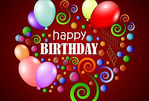 Happy birthday background with colorful glossy balls and color balloons stock illustration