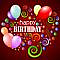 Happy birthday background with colorful glossy balls and color balloons stock illustration