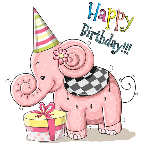 Cute-elephant-happy-birthday-cards-vector.jpg (500×500)