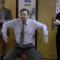 David Brent redefining the cringy office party dance.