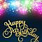 Glowing Fireworks Happy Birthday Card