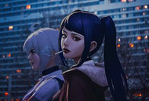 va-11 hall-a Julianne Stingray Dana Zane #cigarettes #smoking #4K #wallpaper #hdwallpaper