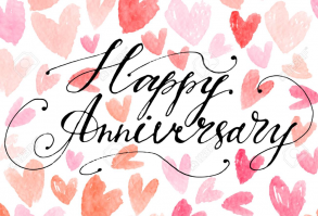 Hand drawn vector lettering. Happy Anniversary phrase by hand on bright background. Vector illustration. Handwritten modern calligraphy. Inscription for postcards, posters, prints, greeting cards. - 81167917