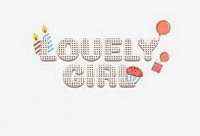 Cartoon and cute dot happy birthday simple fonts PNG