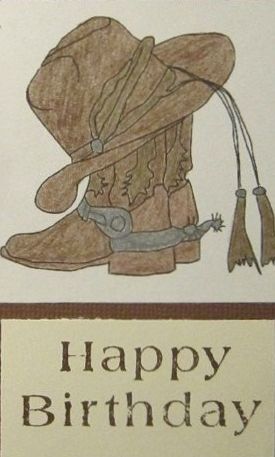Happy Birthday - man - Western - hat boots. Custom