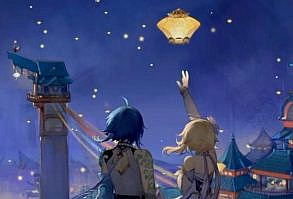 Hình nền động phong cảnh bầu trời huyền ảo trong Genshin Impact