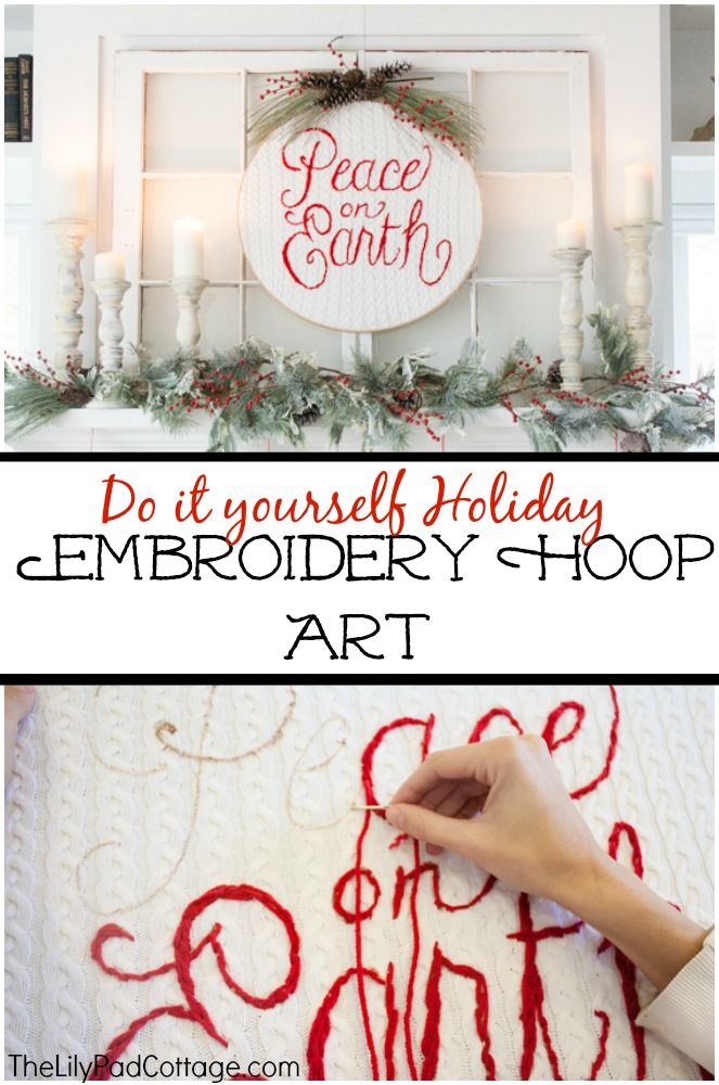 How to make your own Holiday Embroidery Hoop art - The Lilypad Cottage