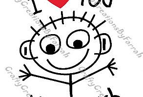 I Love You This Much Hand Drawn SVG PNG Digital File Child's Drawing Valentine's Mother's Father's Day by FarrahsFandoms on Etsy
