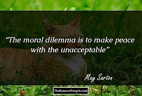 The moral dilemma is to make peace with the unacceptable