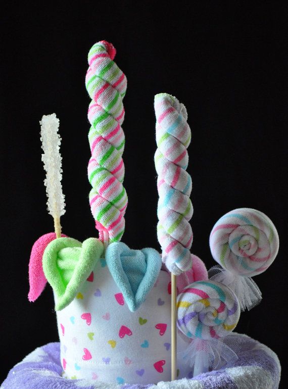washcloth lollipops