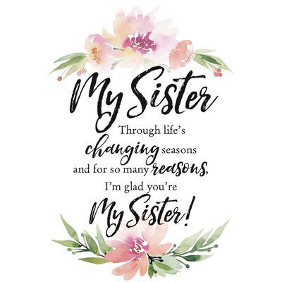 Woodland Grace My Sister Textual Art on Wood