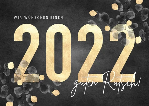 Neujahrskarte 2022 mit stilvollem Eukalyptus - Neujahrskarten