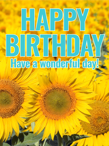 Joyful Sunflower Happy Birthday Card