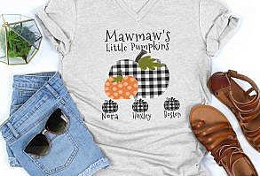 PAMAHEART MAWMAW'S LITTLE PUMPKINS GRANDKIDS' NAME SHIRTThe shirt will make a difference for the wearer, the details printed on the shirt are meticulously designed and harmoniously combined to help enhance the wearer's beauty.This design also makes an awesome present for grandparent day, parent's day gift, birthday gifts, Happy New Year, Christmas gifts, Mother's Day, Father's Day, Thanksgiving, Halloween, Fall, Holidays, Birthdays, Memorial Day, Valentine's Day, or who loves gifts, shirts, V-neck shirts, tees,