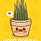 Premium Vector | Cute succulent plant pot cartoon characters and illustrations. good morning concept.