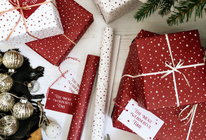 This beautiful set of red and white tiny stars 'The Most Wonderful Time' wrapping paper is perfect for giving your Christmas gifts a magical feel. Each sheet of Christmas paper is covered in delicate stars for the most magical feeling wrap for your presents. It will add a very special finishing touch on Christmas Eve to help share the magic. Lovely for children and grown ups alike, the 'The Most Wonderful Time' gift tags give a luxurious and traditional feel to your wrapping. Fully recyclable and eco-friendly, our hand drawn design is printed o