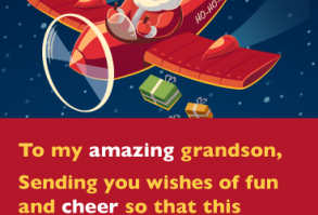 Retro Santa -  Merry Christmas Card for Grandson