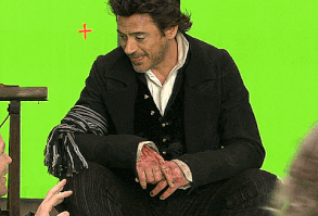 Robert Downey Jr. behind the scenes,