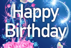 Shining Rose & Butterfly Happy Birthday Card