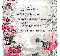 Special Friend Birthday Card - Happy Birthday Orchid, Boots & Present 9