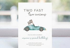 Two Fast Two Curious Birthday Invitation Editable Template | Etsy