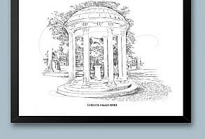 UNC Chapel Hill University Art Print, Hand Drawn, North Carolina Tech, College Signed Art ( Sizes  5 x 7, 8 x 10, 13 x 19, 16 x 20)