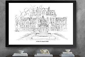 University of Pennsylvania, Fine Art Print, Hand Drawn, Paper, Signed Art, Birthday, Christmas, Alumni, Graduation, Gifts under 30