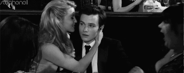 When Christ Colfer looked shocked and got kissed: