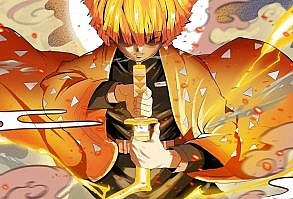 Zenitsu Agatsuma Wallpaper Explore more Fictional Character, Hero, Movement, orange color, Warrior wallpaper. www.whatspaper.co...