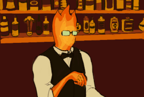 Grillby the bartender