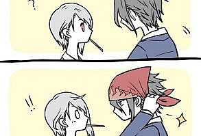 「お題箱より「無防備アリスちゃんに自分は男だと分からせるリョウくんの漫画」 」|宮間の漫画