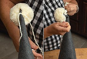 Putting Pom Pom on Hat