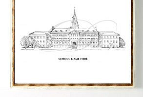 University of Cincinnati Print Hand Drawn, uc, univ, cinn, Alumni, Gift, Christmas, Birthday, Graduation Gift