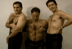 Steve Carrell, Jon Stewart, and Stephen Colbert having a pose-off :)