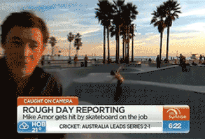 This reporter getting owned by a skateboard. | 34 Fails More Glorious Than Any Fails That Have Gone Before
