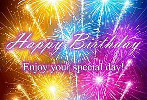 Carnival Fireworks Happy Birthday Card