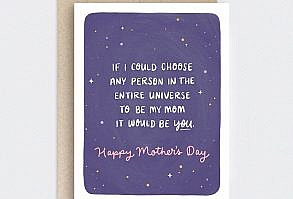 Best Mom in the Universe Card, Purple Recycled Mothers Day Card, Galaxy Illustrated Mother's Day Card Funny, Stars Mothers Day Gift