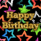 Colorful Stars Happy Birthday Card