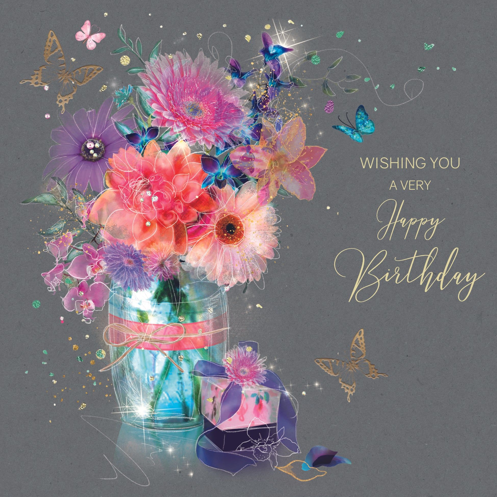 Card size 159mm x 159mmComes complete with Gold envelope