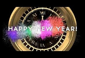 HAPPY NEW YEAR COUNTDOWN CLOCK ( v 204 ) Timer with sound Effects + Fireworks 2017 4k - YouTube