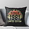 Super soft and durable 100% spun polyester Throw pillow with double-sided print. Cover and filled options. Birthday gift idea for people born in 1980, Born in 1980 Vintage 1980 Life begins at 40.