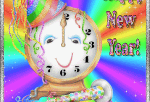 2019 Happy New Year Groovy Clock picture