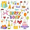 Happy birthday vector set  CreativeWork247 - Fonts, Graphics, Photoshop, Templates, Icons, Illustrations, Resumes