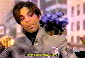 onlyprincegifs: “ That time Prince pulled a cracker out of his pocket, and just started nibbling on it during an interview… ”