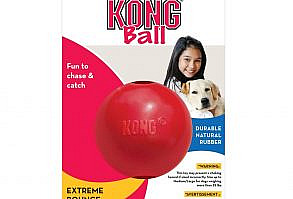 The best bouncing and most durable ball on the market! Solid puncture-resistant KONG natural rubber. For small and medium size Dogs.Colors May Vary.