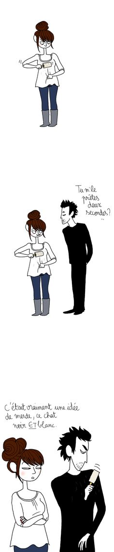 Quelle idée de prendre un chat NOIR et BLANC aussi ??