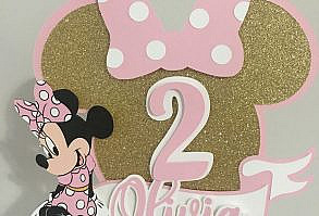 Minnie Mouse Cake Topper Pink and Gold Minnie Mouse Cake | Etsy