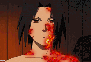 Uchiha Sasuke con el sello de maldicion